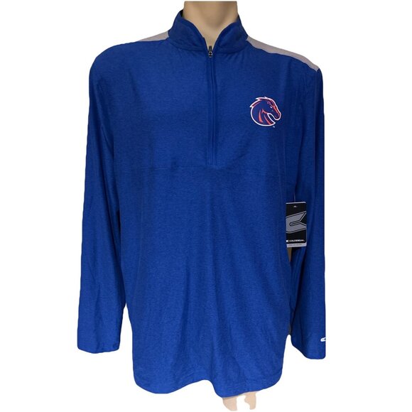 NEW Boise State BSU Broncos Colosseum Blue 1/2 Zip Windshirt Shirt Men's L - Picture 1 of 10